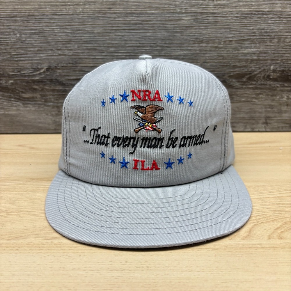 Vintage NRA ILA Hat Cap Snap Back Gray 2nd Amendment Gun Rights Louisville MFG